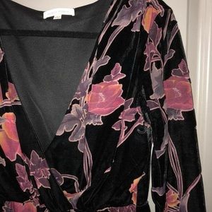 Floral velvet romper